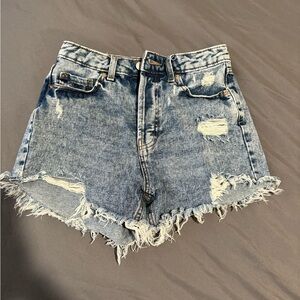 Wild Fable Blue Jean Shorts High-Waisted Distressed